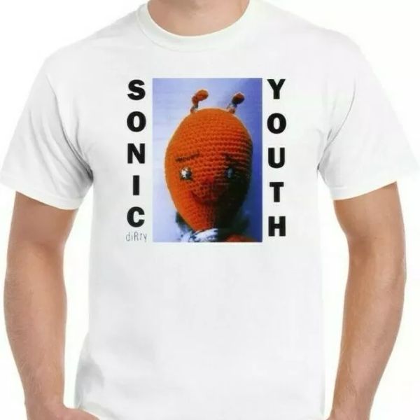 

sonic youth t-shirt mens dirty tee 80s 90s music attitude gift uk, White;black