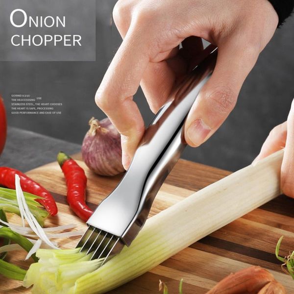 

1pc onion vegetable cutter slicer stainless multi chopper scallion kitchen knife shred tools slice cutlery cooking tools