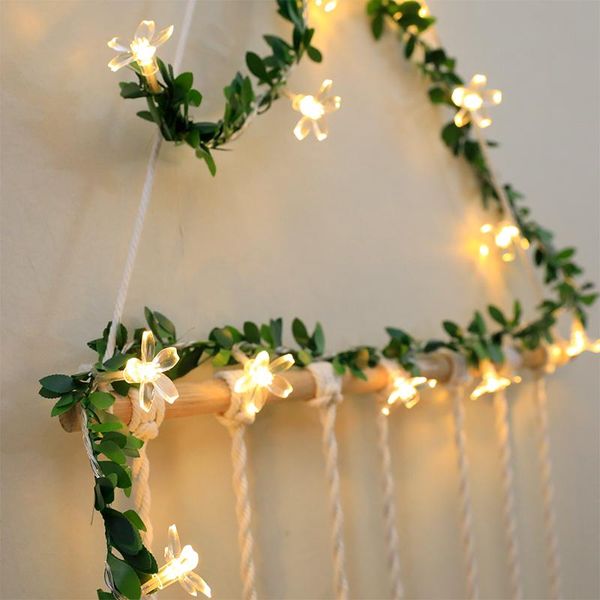 

strings tiny leaves with cherry ball garland home decor fairy light led string lights for wedding table christmas party decoration