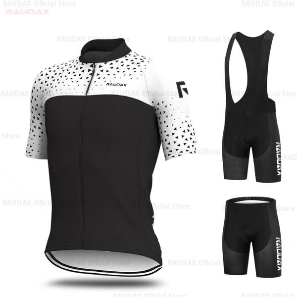 

racing sets raudax men's cycling jersey set 2021 pro team usa clothing mtb bib shorts bike jerseys triathlon ropa ciclismo, Black;blue