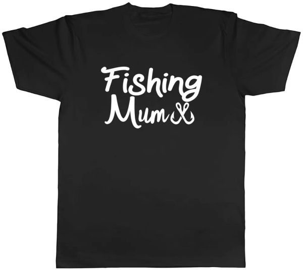 

fishing mum mens t-shirt tee, White;black