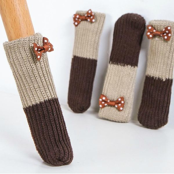 

chair covers 4pc/lot floor protection foot pad leg furniture wool knitting cover cute pads protector socks table home decor