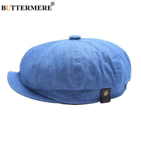 

berets sboy cap summer denim men women blue baker boy caps flat hat british vintage solid beret octagonal hats xl, Blue;gray