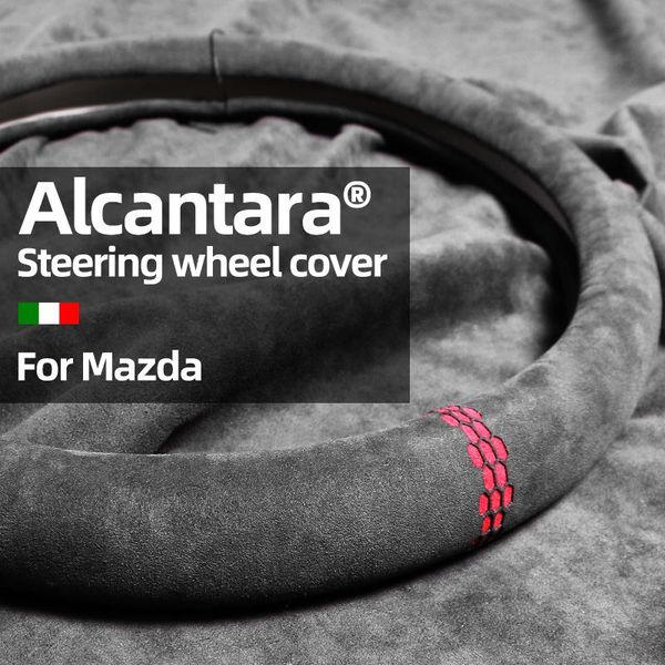 

steering wheel covers betterhumz car steering-wheel alcantara leather cover 38cm fit for 3 axela cx3 cx4 cx5 mx5 rx8 universal