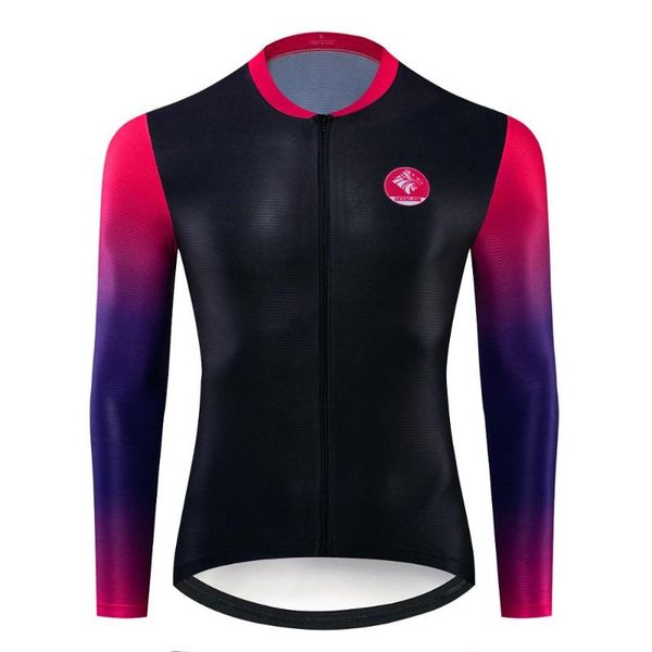

pink blacklong sleeves geeklion quick dry bike clothing team cycling maillot pro mountain bicycle wear racing jackets, Black;red