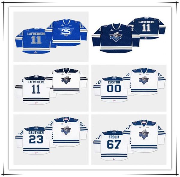 

custom chl men hockey rimouski oceanic jersey alexis lafreniere frederik gauthier michael frolik sidney crosby cedric pare dmitry zavgorodni, Black;red