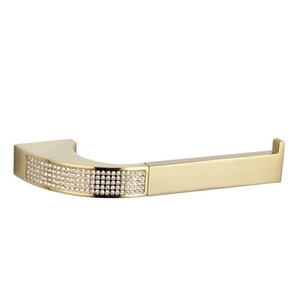 

golden crystal single tube toilet paper holder wall mounted copper towel rack bathroom kitchen accessories holders