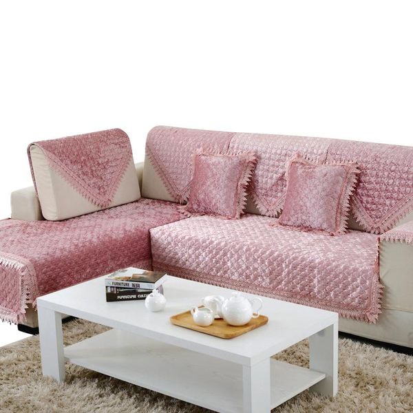 Sandalye, modern kadife kanepe kanepe kapağı, kaymaz kalın peluş yastık köşe havlu nakış koltuğu oturma odası salonu için