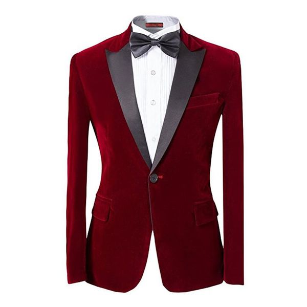 

men's suits & blazers custom made style velvet mens one piece suit satin peaked lapel button tuxedo slim fit dinner jacket men jackets, White;black