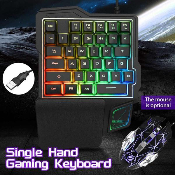 

keyboard mouse combos 35keys wired one hand backlight gamer 3200dpi gaming kit for lapcomputer