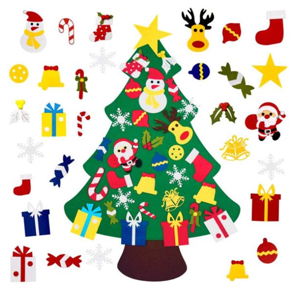 

christmas decorations kids diy felt tree decoration for home navidad 2021 year gifts wall hanging ornaments