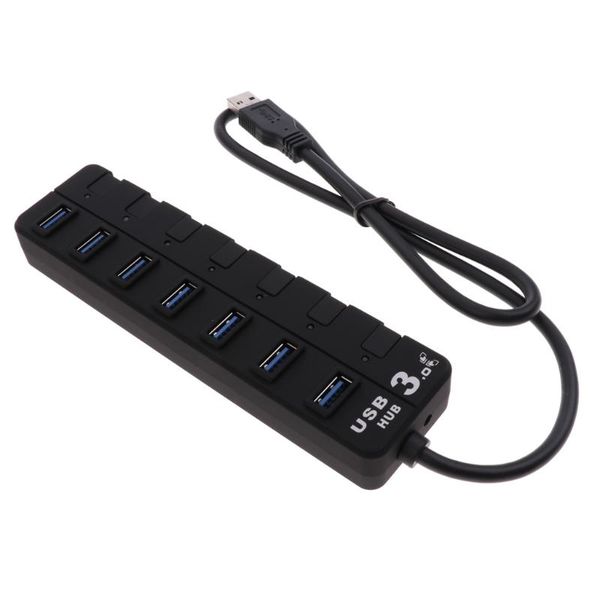 

hubs 7port usb3.0 hub splitter with individual switch high speed for pc