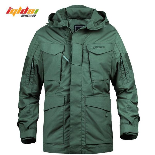 

men's jackets m65 military camouflage male tactical jacket us army waterproof windbreaker hoodie field outwear casaco masculino, Black;brown