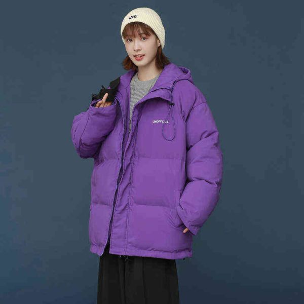 Piumini da donna Cappotto invernale Moda spessa Bolla calda Plus Size Piumino oversize in cotone imbottito Viola Giacche Outwear 211130