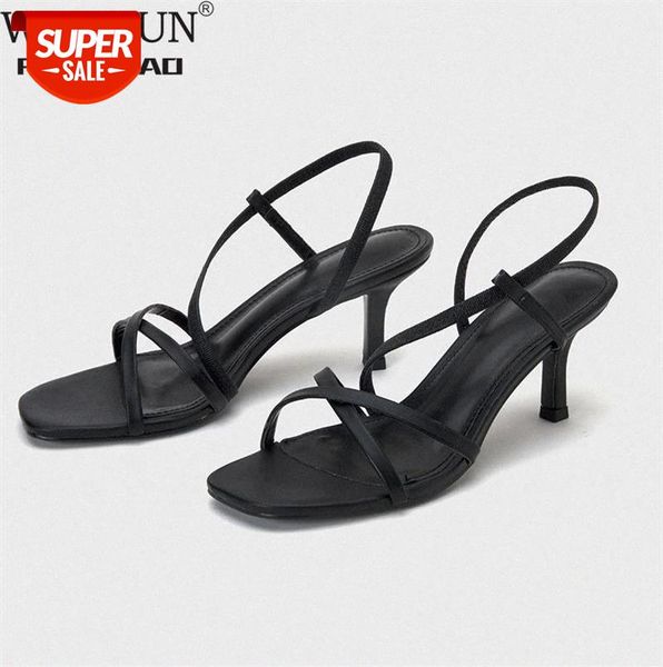 

summer retro women sandals fashion new open-toe fine heel roman shoes shallow mouth casual gladiator mujer #q42c, Black
