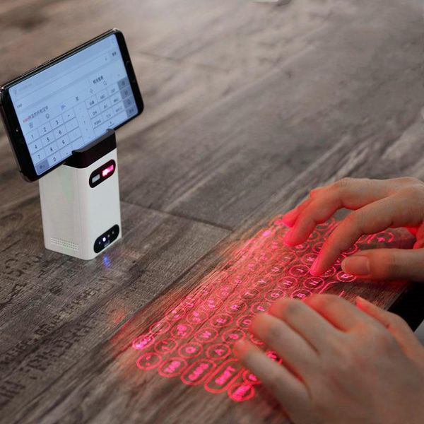 

cell phone mounts & holders mobile bracket multipurpose table holder with laser projection keyboard&mini portable 2500mah power ba