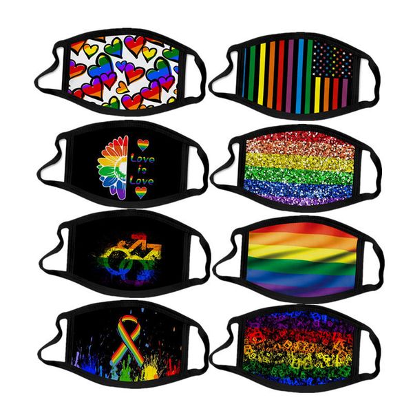 

custom logo lgbt gay rainbow 3d washable cotton gauze life mask