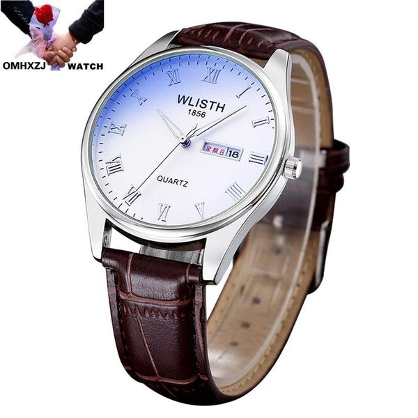 

double calendar classic fashion blue light mirror waterproof steel belt original quartz movement couple watch wristwatches, Slivery;brown
