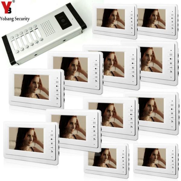 

yobang security wired 7"inch touch screen video door phone doorbell kits two way intercom systems for home location phones