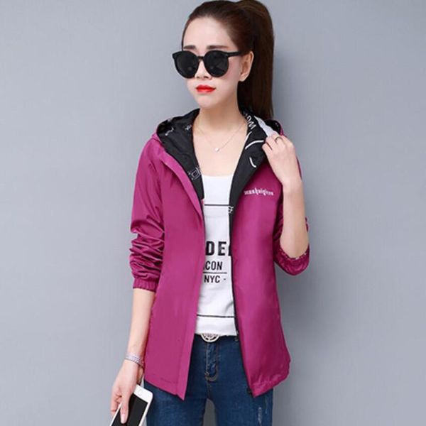 

women's jackets women hooded jacket coat long sleeve casual slim korean oversized zipper double-sided outwear autumn, Black;brown