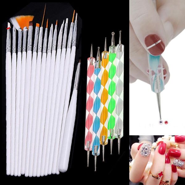 

nail art kits 20 pcs/set brush pen dotting painting drawing for manicure decoration salon gel polish brushes tools kit