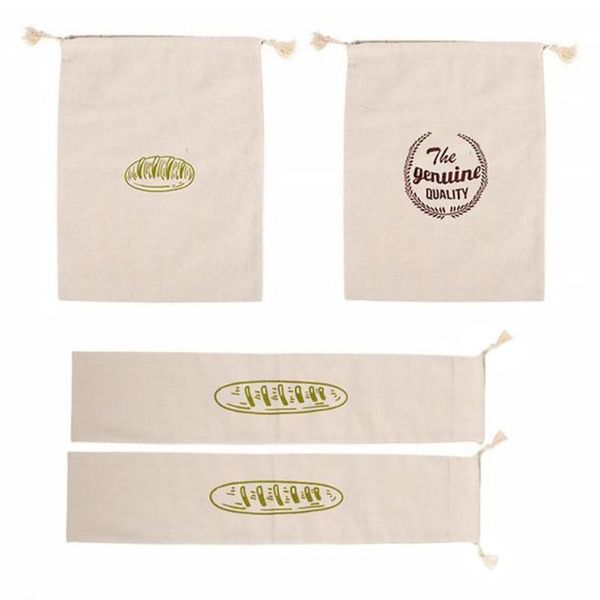 

gift wrap 4 pieces linen bread pouch reusable drawstring bag household carrying