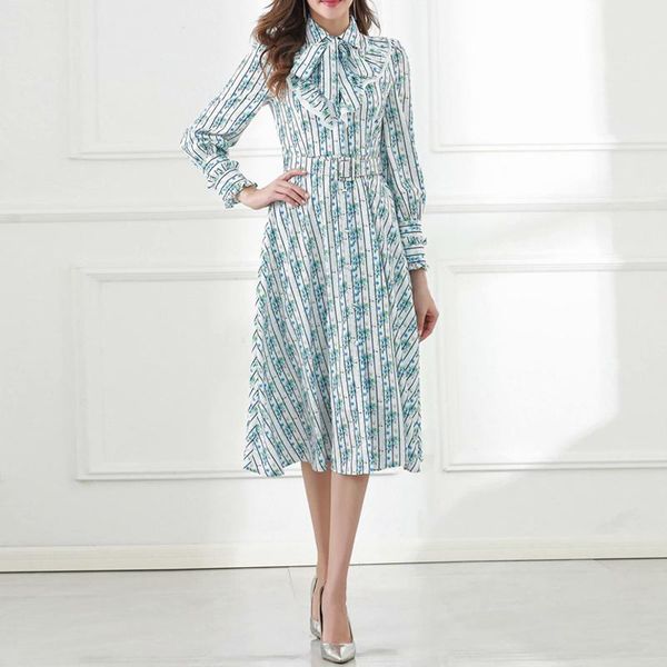 

casual dresses designer 2021 spring autumn floral long sleeve women's midi dress elegant chic holiday party, Black;gray