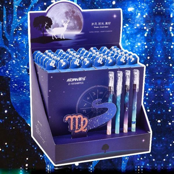 

gel pens 48 pcs/lot creative blind box night sky pen cute 0.5mm black ink signature promotional gift office school supplies1