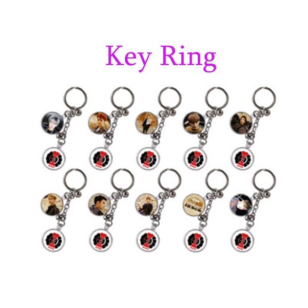 

keychains exo tomorrow x together baek hyun what a life double po round metal keyring pendant key chain lj194, Silver