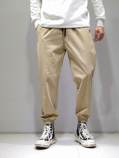 

men slant pockets drawstring waist joggers q5uh#, Black