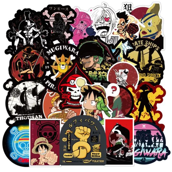 10/30/50/100PCS Mixed Anime ONE PIECE Aufkleber Skateboard Kühlschrank Gitarre Laptop Motorrad Reise Gepäck Wasserdicht Spaß Aufkleber Auto