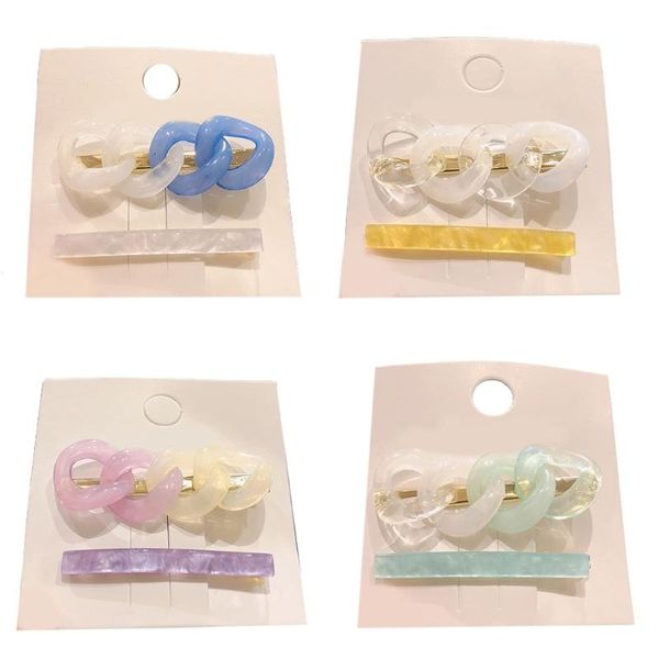 

hair accessories 2 pieces fashionable plastic resin pins side clips strong hold non-slip girls headdress stylish accessory, Slivery;white