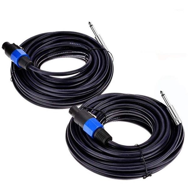 

golf training aids 2 pack 50 ft speakon to 1/4 inch male speaker cables 12 gauge awg wire o connection cord 6.35mm dj/pa cabl1