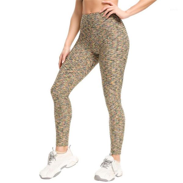 

yoga outfit women jacquard colorful exercise sportswear workout gym fitness running highwaist leggings tight stretchy elasticwear pants