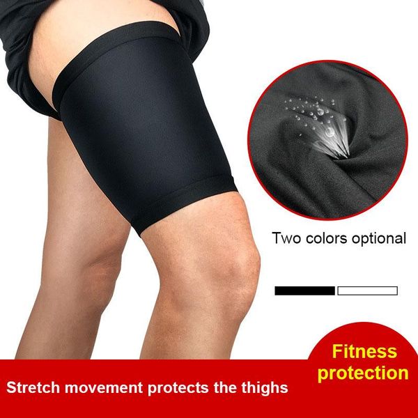 

muslo pads support fitness sport thigh guard muscle strain protector leggingsleg compression sports safety elbow & knee, Black;gray