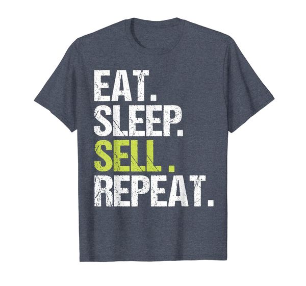 

eat sleep sell repeat shirt sales trader business man gift t-shirt, White;black
