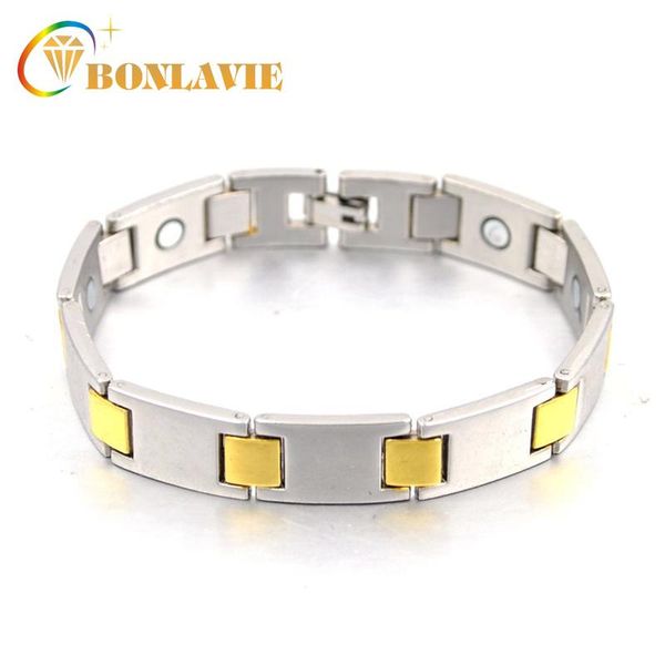 

charm bracelets healing magnetic bangle balance health bracelet men jewelry gold color copper watch band design for male, Golden;silver