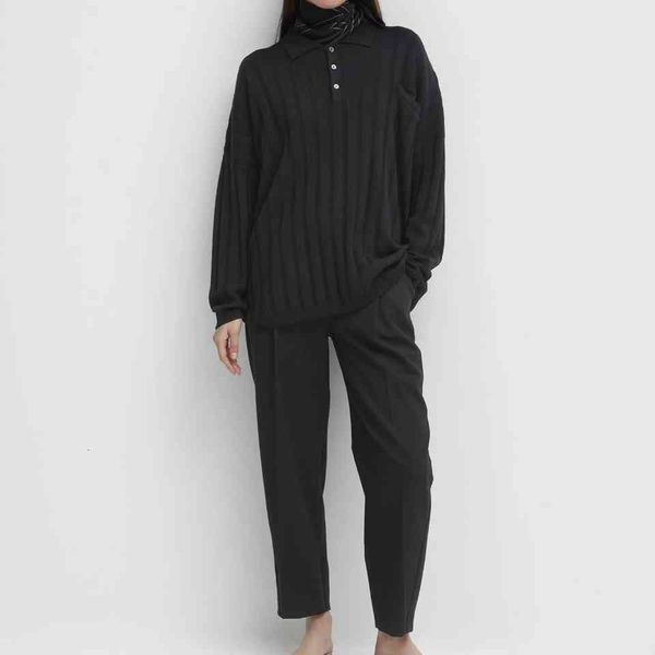 

women's sweaters nordic style loose pullover, merino sweater, collar polo shirt, White;black