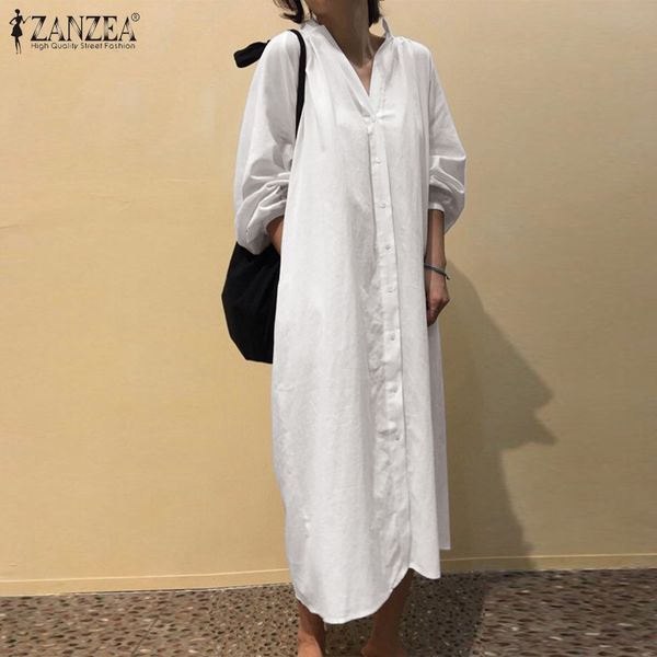 

casual dresses fashion women shirt dress autumn v neck long sleeve solid sundress plus size buttons vestidos femme robe kaftan 7, Black;gray
