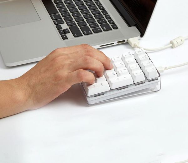 

usb wired mechanical numeric keypad 21 keys mini numpad rgb backlight keyboard accounting lapnotebook tablets keyboards