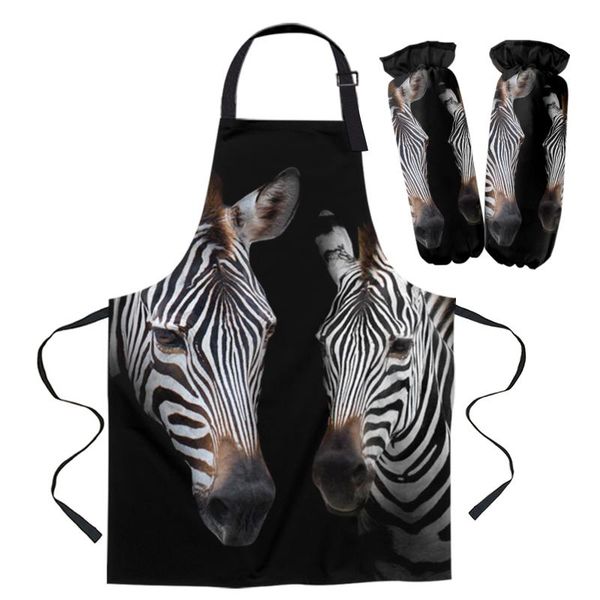 

aprons animal zebra black apron kitchen household cleaning barber baking accessories for woman