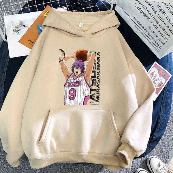 New Anime Kuroko's Basquetebol Hoodie Outono Unisex Unisex Japonesa Desenhos animados Casuais Hoodies Streetwear Hip Hop Manga Longa Tops Y1121