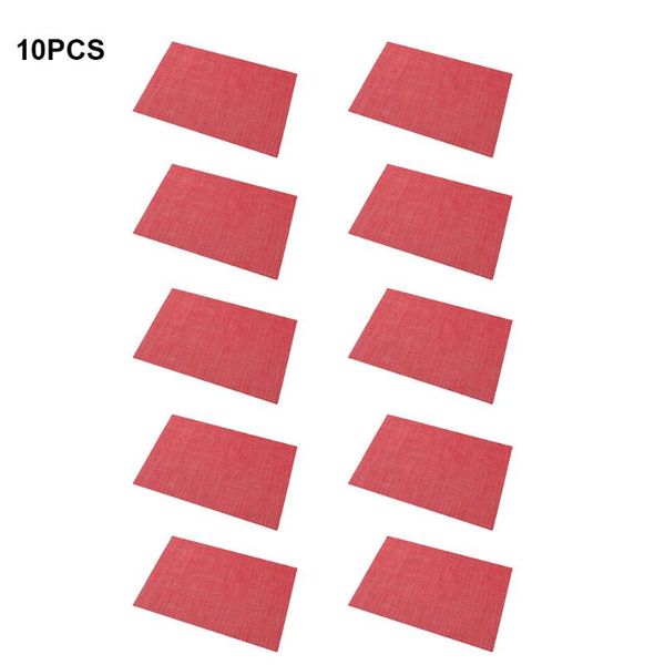 

mats & pads 10pcs/pack heat resistant pvc table placemat dining room party easy clean solid decorative home elegant accessories non slip