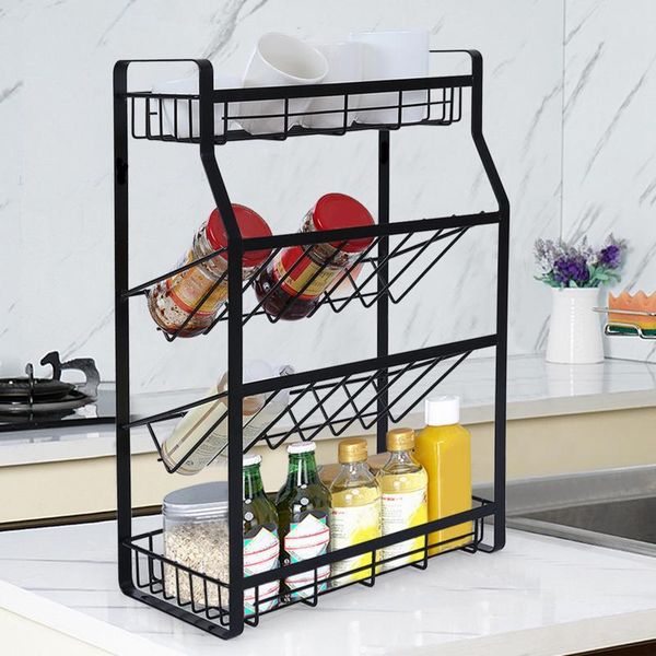 

kitchen storage & organization 4 tier spice rack tablemulti-functional supplies organizer shelf plate knife chopboard drain holder