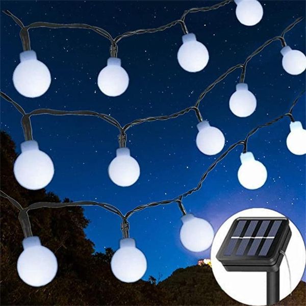 

strings 22m solar string lights outdoor led crystal globe 8 modes waterproof powered patio light garden party decor thb5262