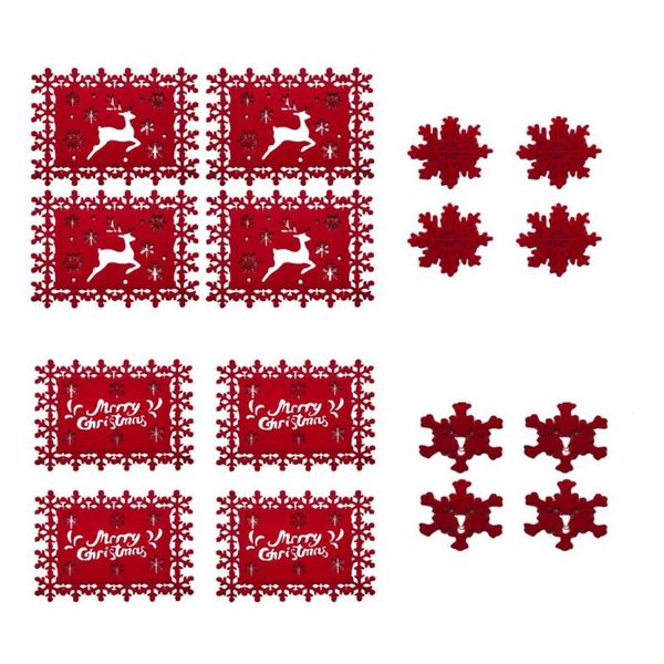 

mats & pads christmas /placemat hollow felt table decoration