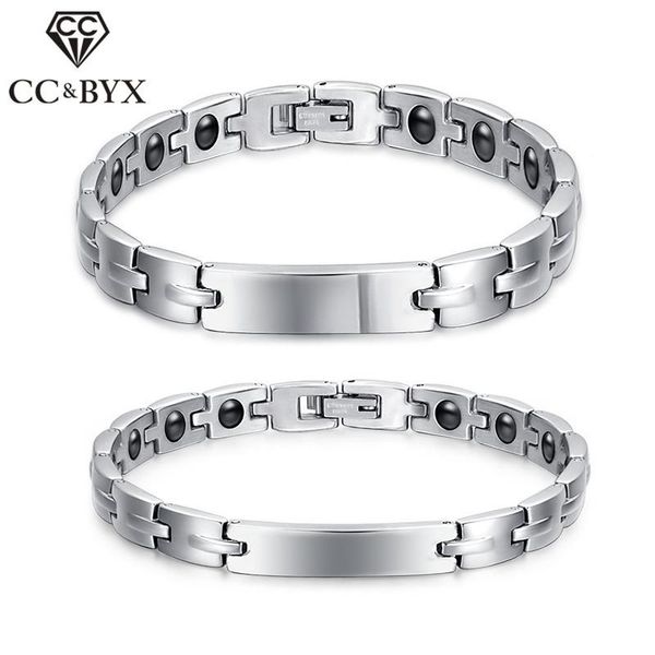 

lovers bracelets for women and men magnetic health care jewelry bangles titanium steel stainless bracelet bijouterie sbrm-027 bangle, Black