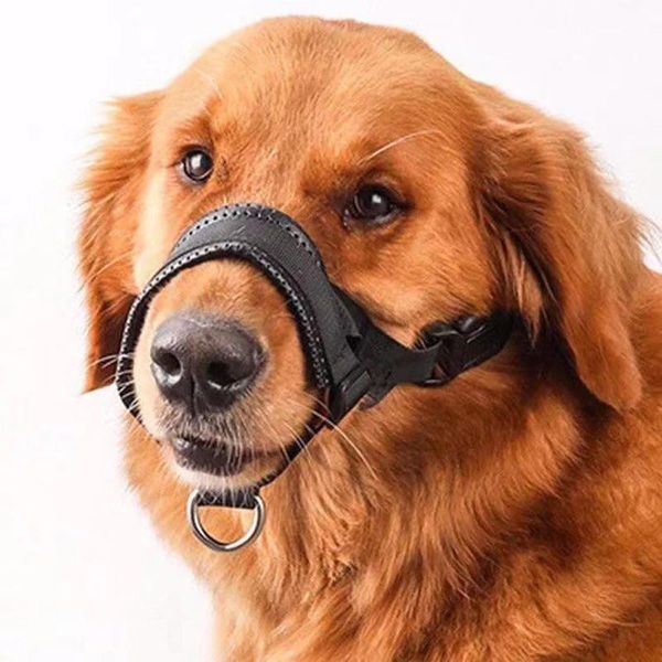 

dog apparel 1pc muzzle nylon adjustable pet mask bark bite soft mouth grooming anti chewing