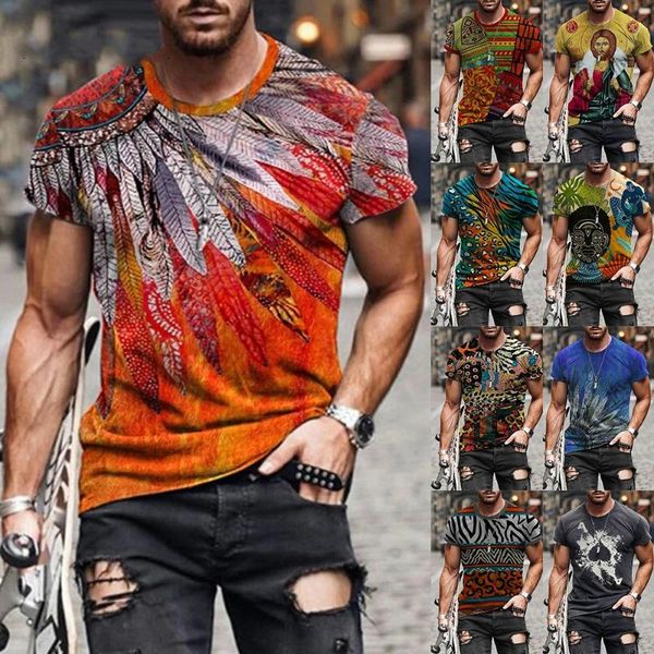 

men's t-shirts samlona plus size men's basic fashion 3d printing short sleeve t-shirt casual pullover 5xl 2021, White;black