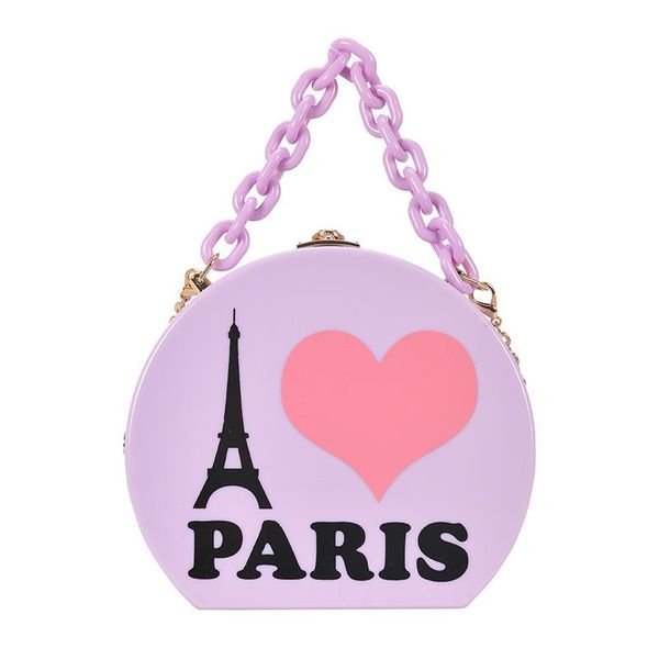 

purple purses acrylic box handbags evening clutch bags for women matching color chain
